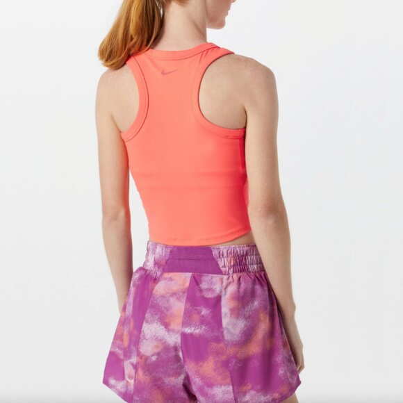 Nike One Fitted Women's Dri-FIT Cropped Tank Top Orange - Picture 2 of 9